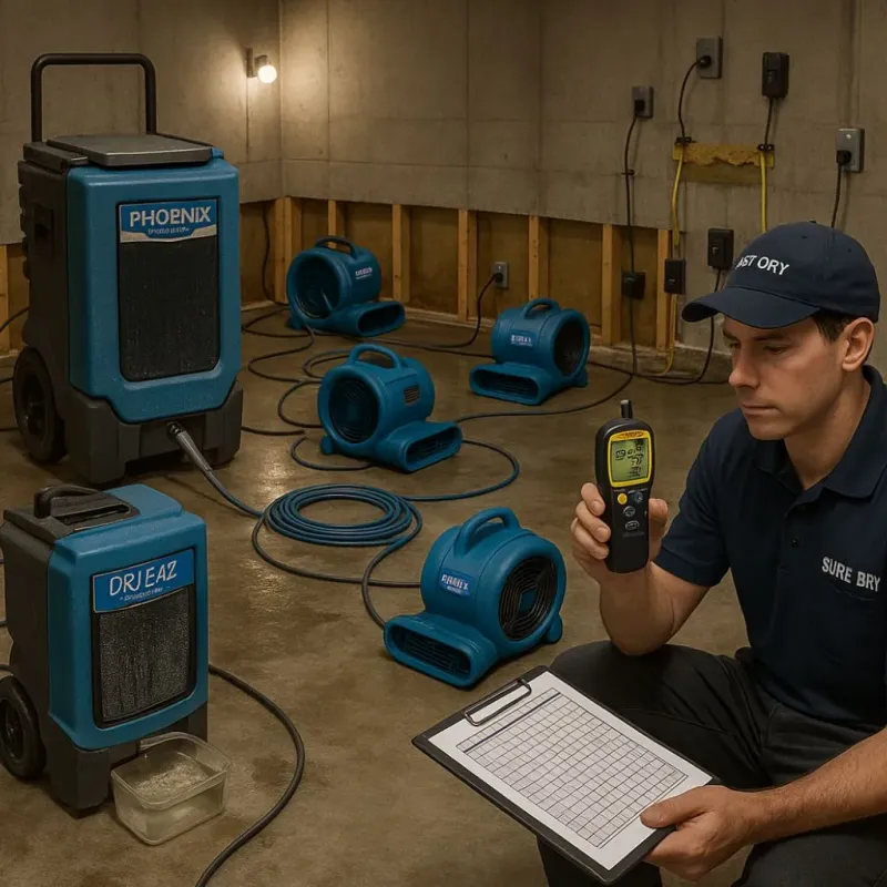 Structural Drying and Dehumidification process in North Sioux City, SD